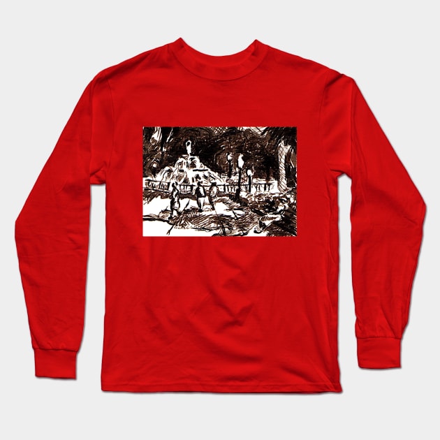 Savannah, Georgia Forsyth Park Fountain Long Sleeve T-Shirt by DonWillisJrArt